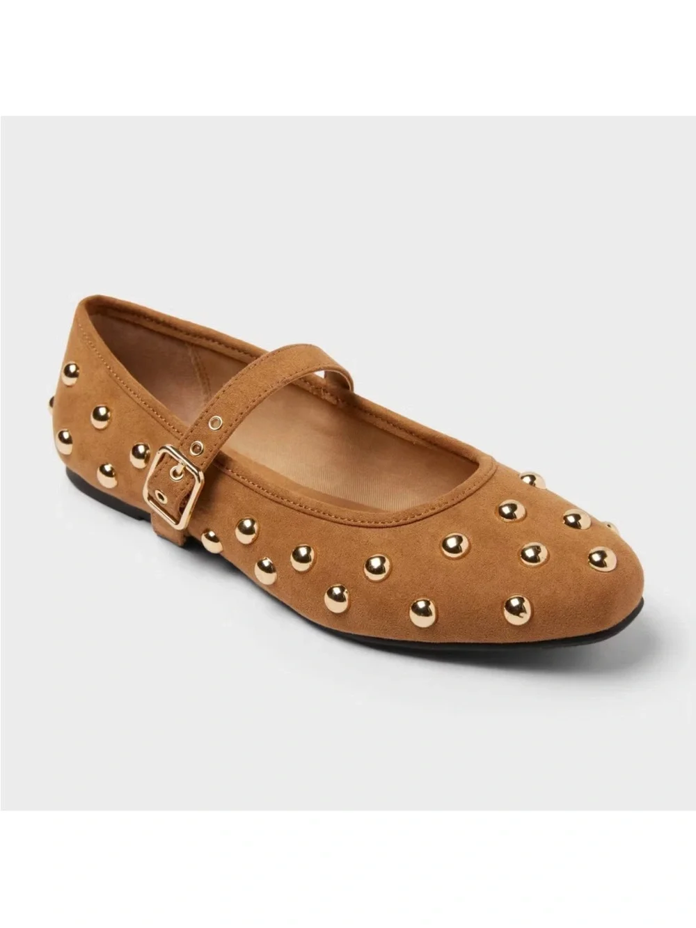 🆕Universal Thread Women’s Cognac Brown “Penny” Studded Mary Jane Flats⭐️⭐️Sz: 11